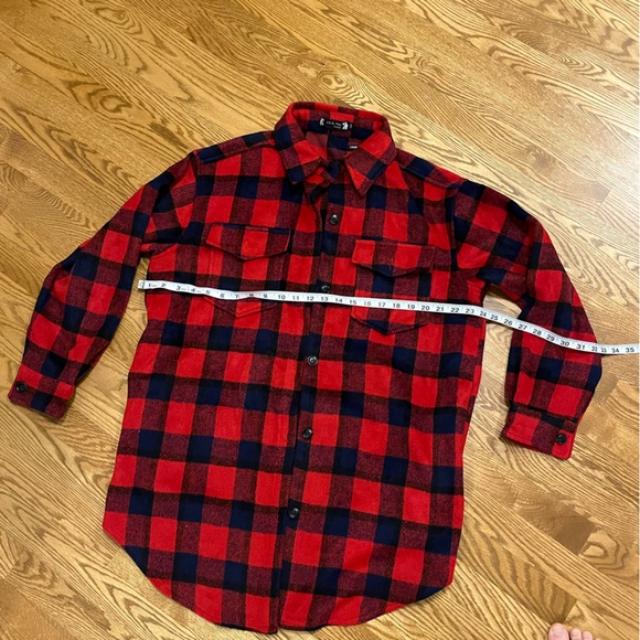 Ces’t Moi Soft Red and Blue Plaid Shacket - Picture 4 of 8